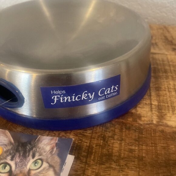 Ruffin' It 19010 Whisker Comfort Feeding Cat Bowl, Stainless Steel - Picture 2 of 8